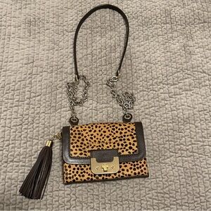 Diane Von Furstenberg Brown and Black Leopard Shoulder and Crossbody Bag